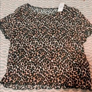 cute short/cropped top ~ cheetah print